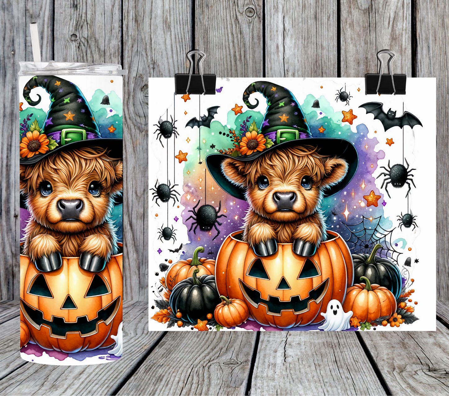 Halloween Highland Cow Jack O Lantern