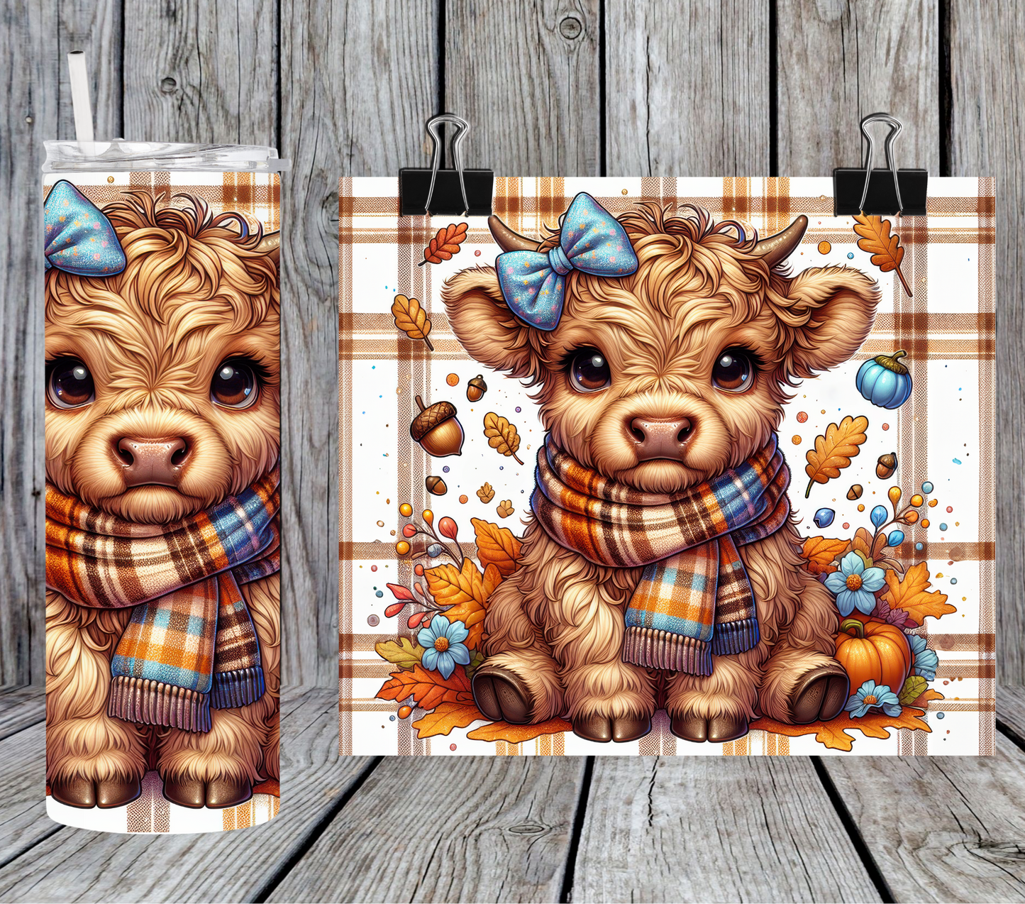 Highland Cow fall Plaid