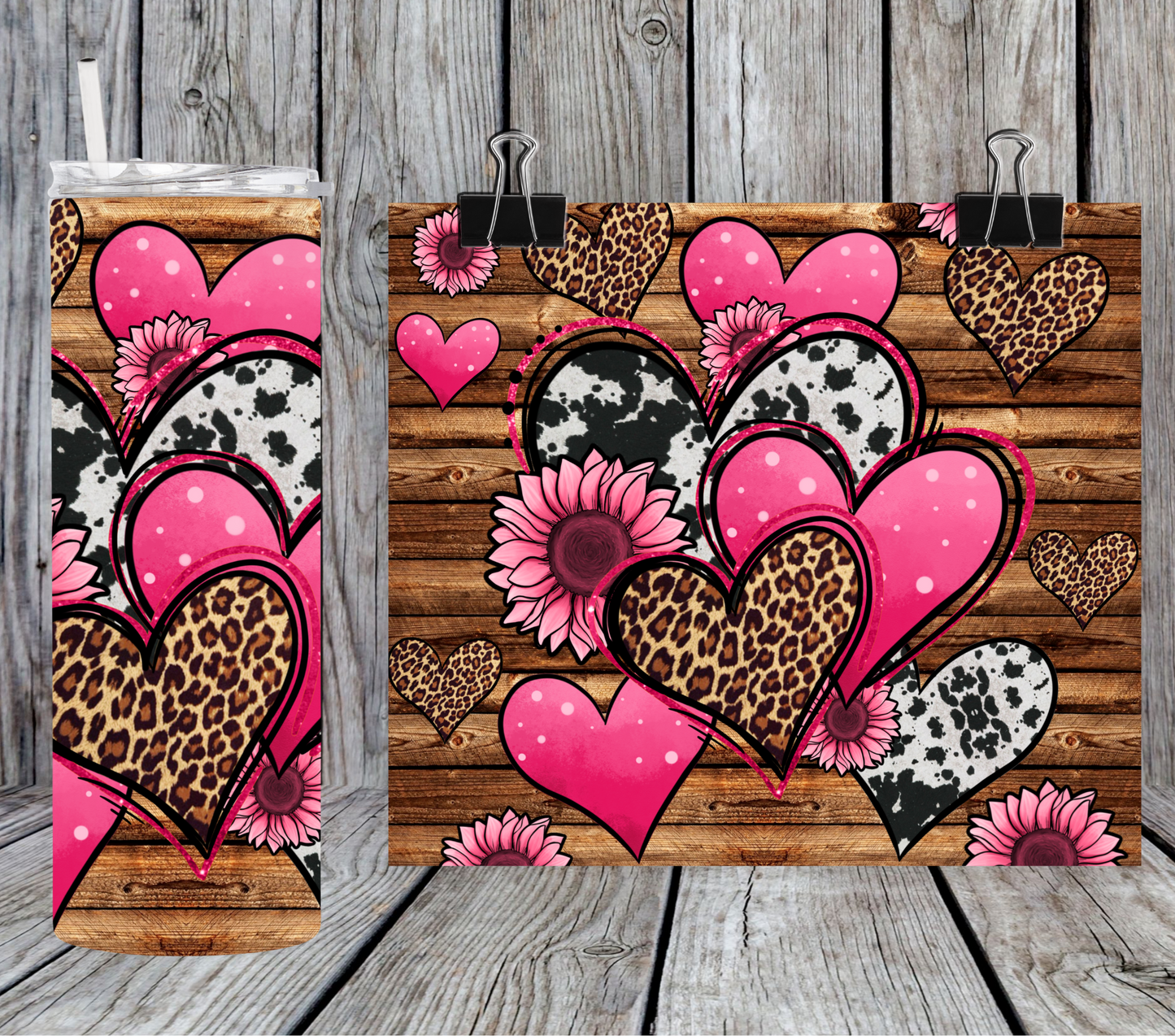 Valentines Day Western Hearts And Sunflowers