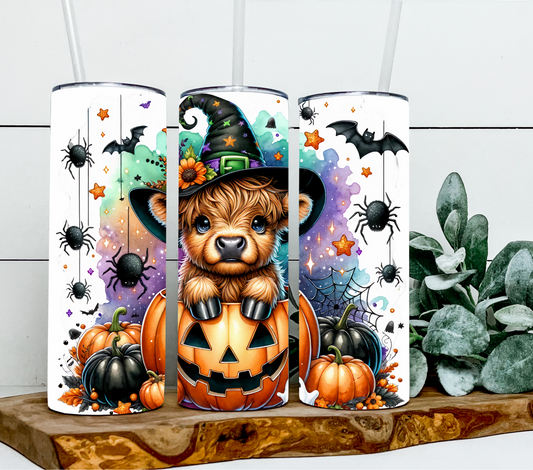 Halloween Highland Cow Jack O Lantern