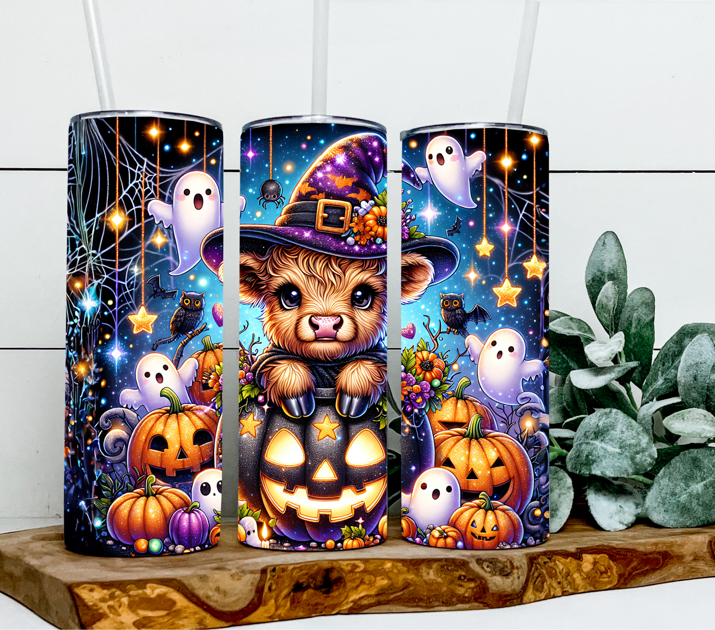 Halloween Highland cow-pumpkins