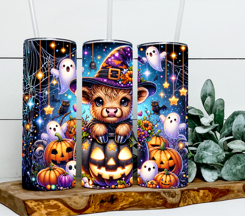 Halloween Highland cow-pumpkins