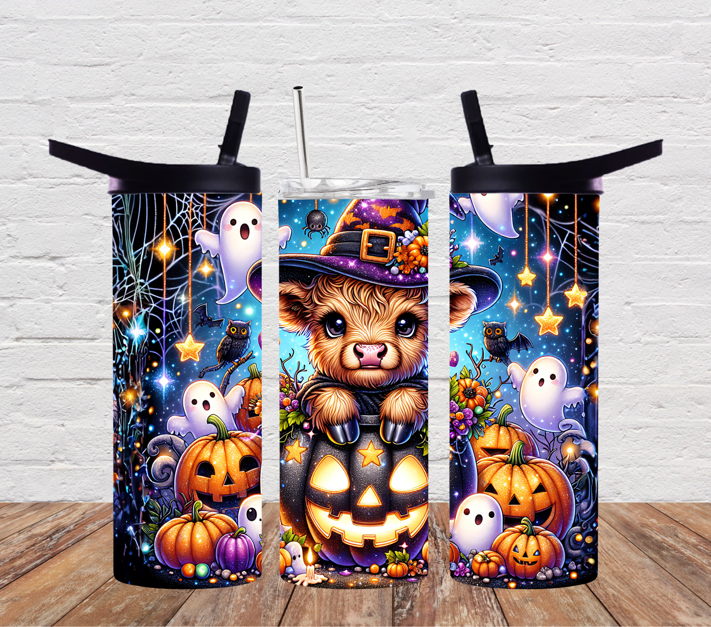 Halloween Highland cow-pumpkins