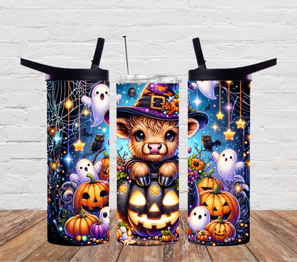 Halloween Highland cow-pumpkins