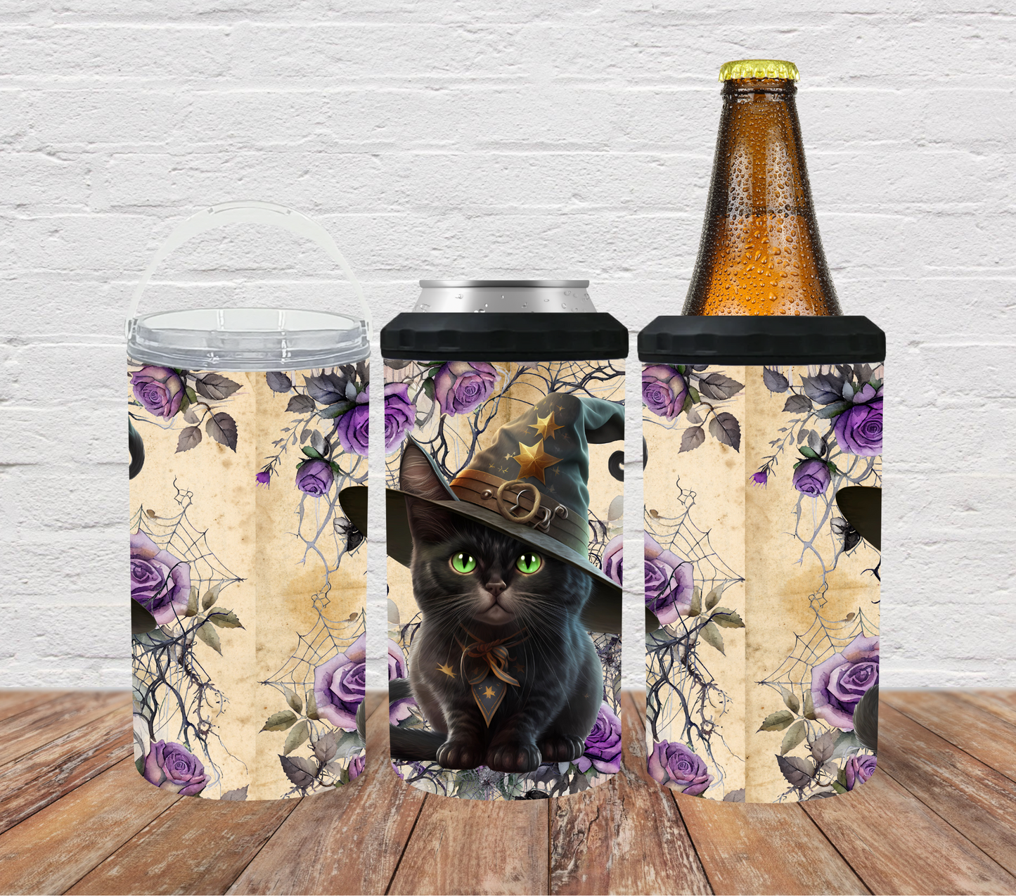 Halloween black cat witch