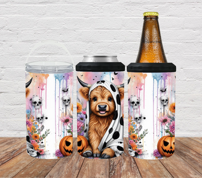 Halloween highland cow ghost cow print