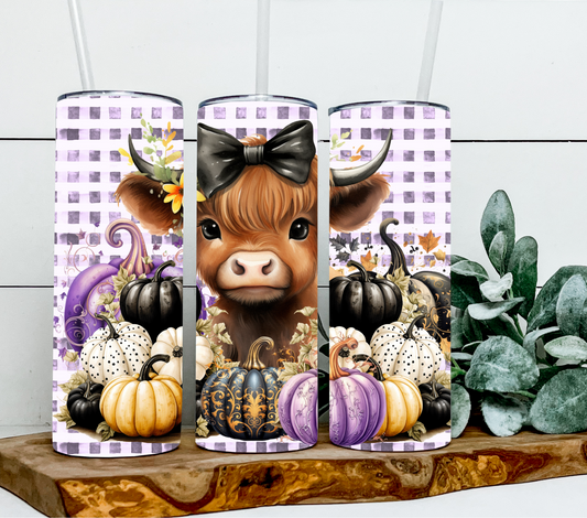 Halloween highland cow pumpkins