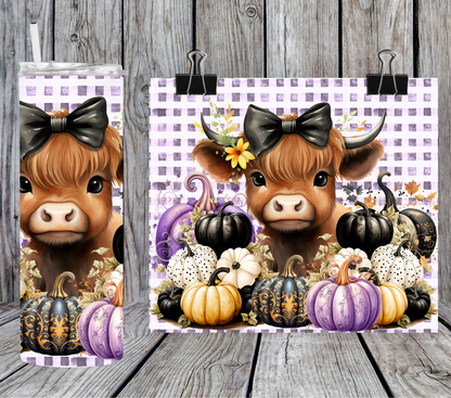 Halloween highland cow pumpkins