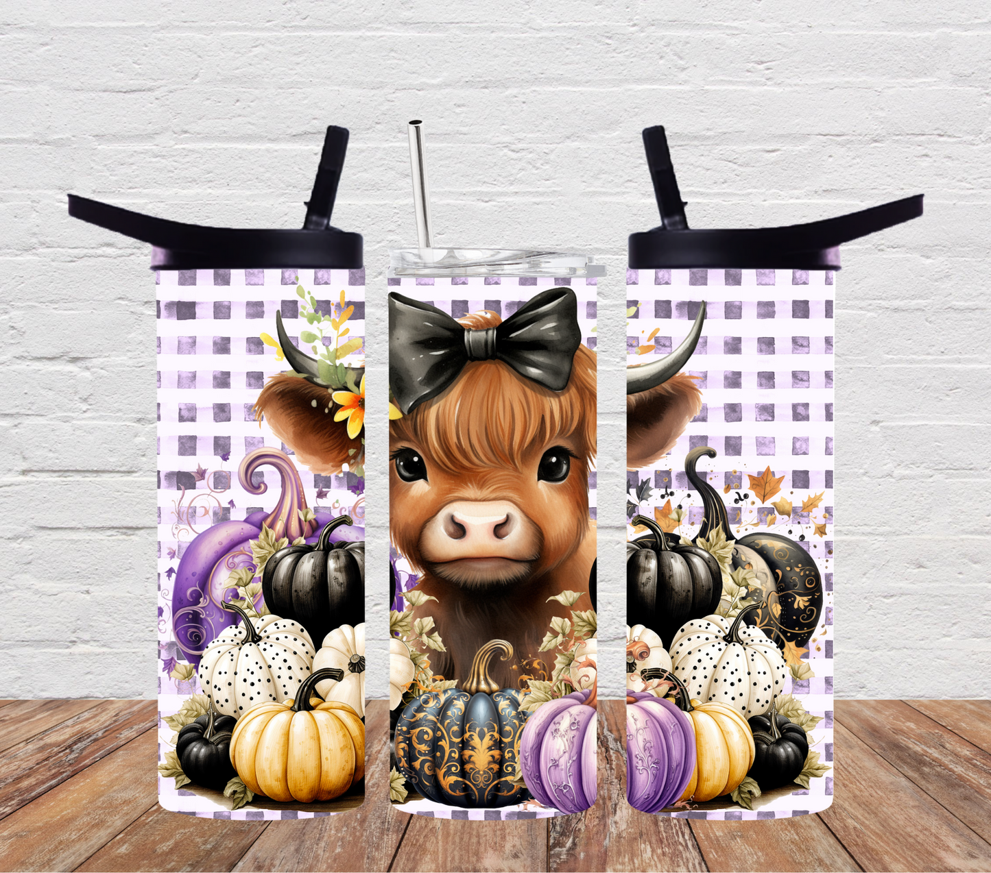 Halloween highland cow pumpkins