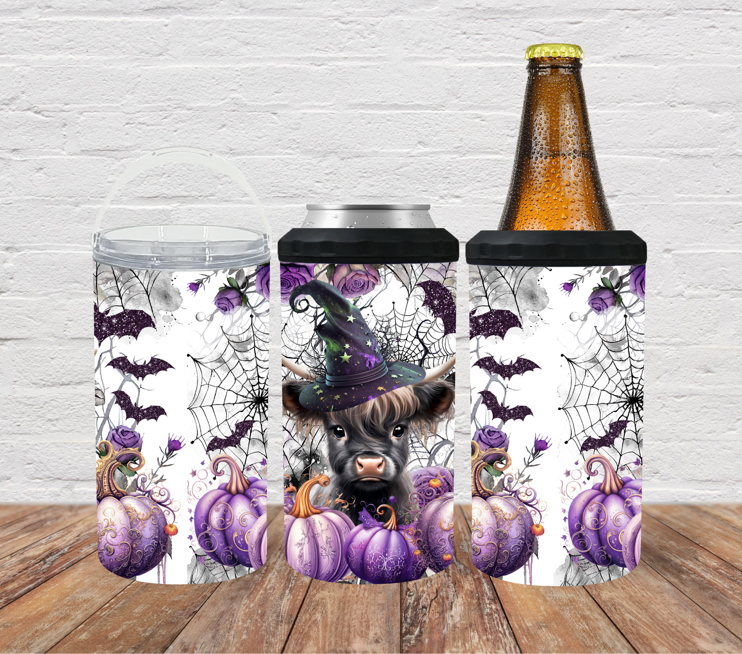 Halloween highland cow witch
