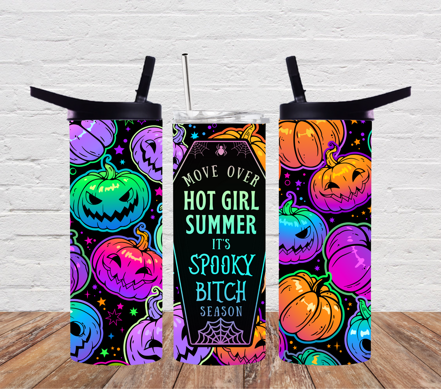 Halloween neon pumpkins spooky Bitch season