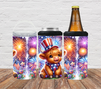 Highland Cow 4th Of July Fireworks