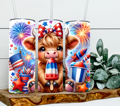 Highland Cow 4th Of July Popsicle