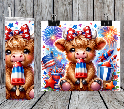 Highland Cow 4th Of July Popsicle