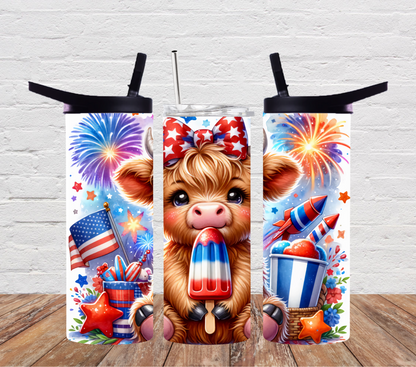 Highland Cow 4th Of July Popsicle