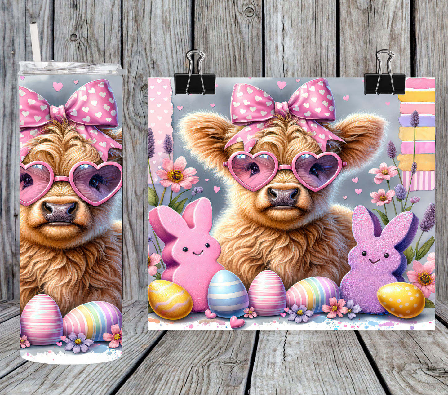 Highland Cow Easter marshmallow bunnies