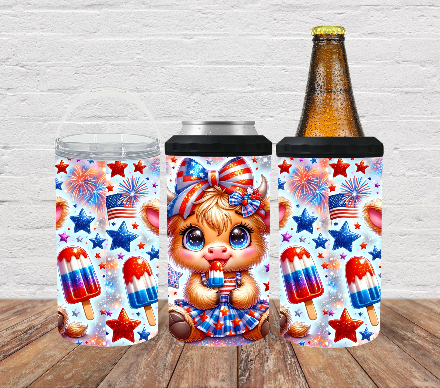 Highland Cow 4th Of July with dress
