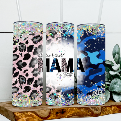 Glitter & Dirt Mama of both camo-cheetah