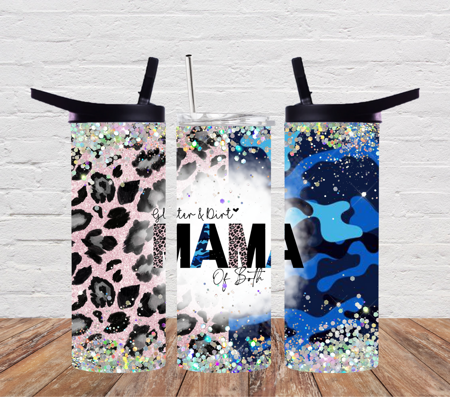 Glitter & Dirt Mama of both camo-cheetah