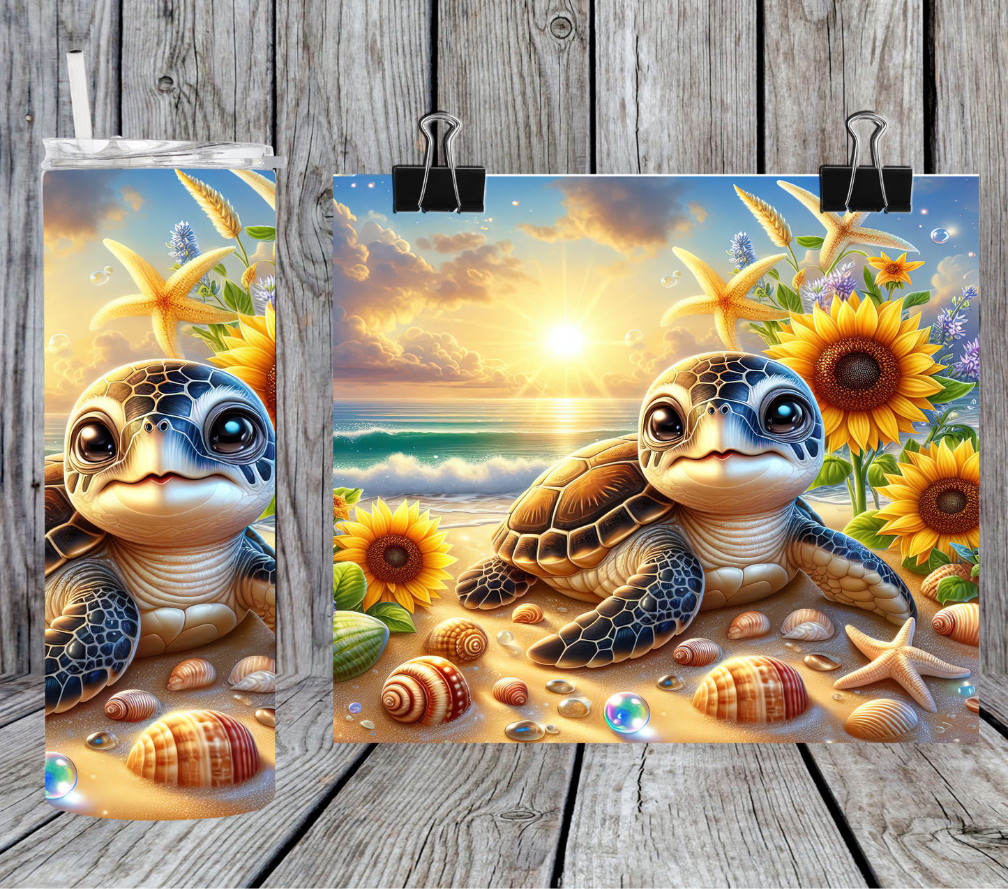 Turtle -sunflowers