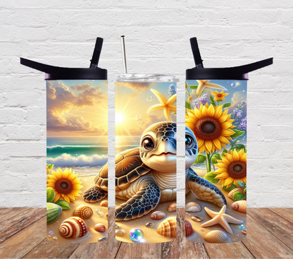 Turtle -sunflowers