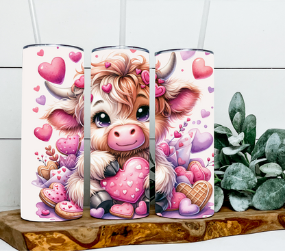 Valentine Highland Cow Cookie