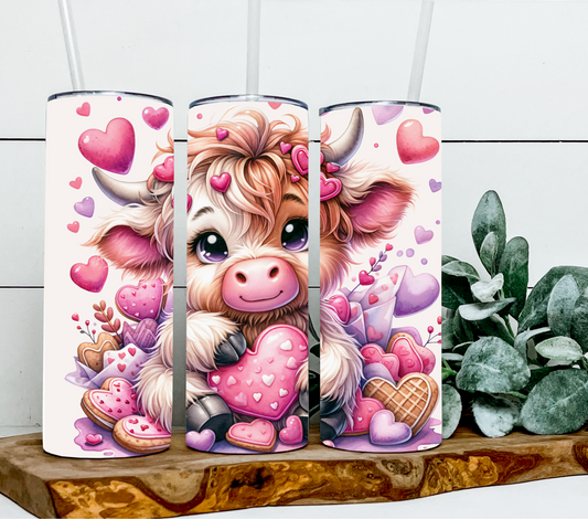 Valentine Highland Cow Cookie
