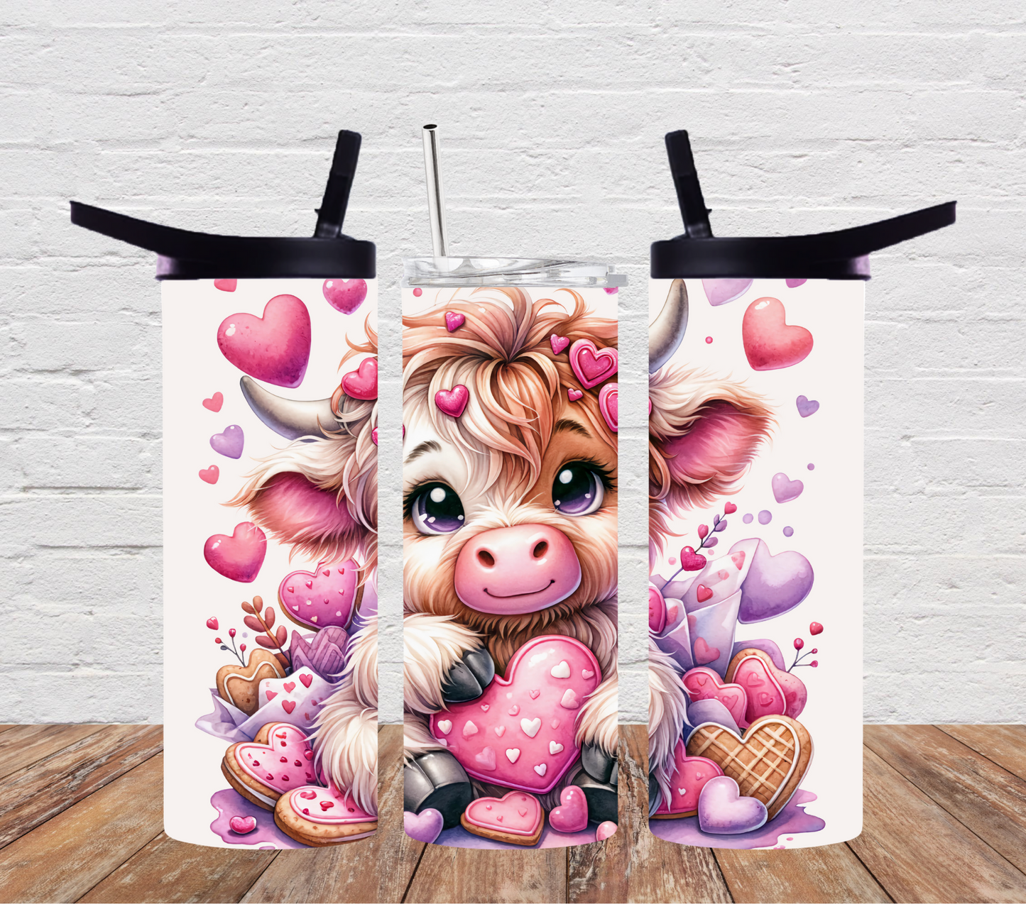 Valentine Highland Cow Cookie