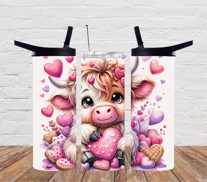 Valentine Highland Cow Cookie