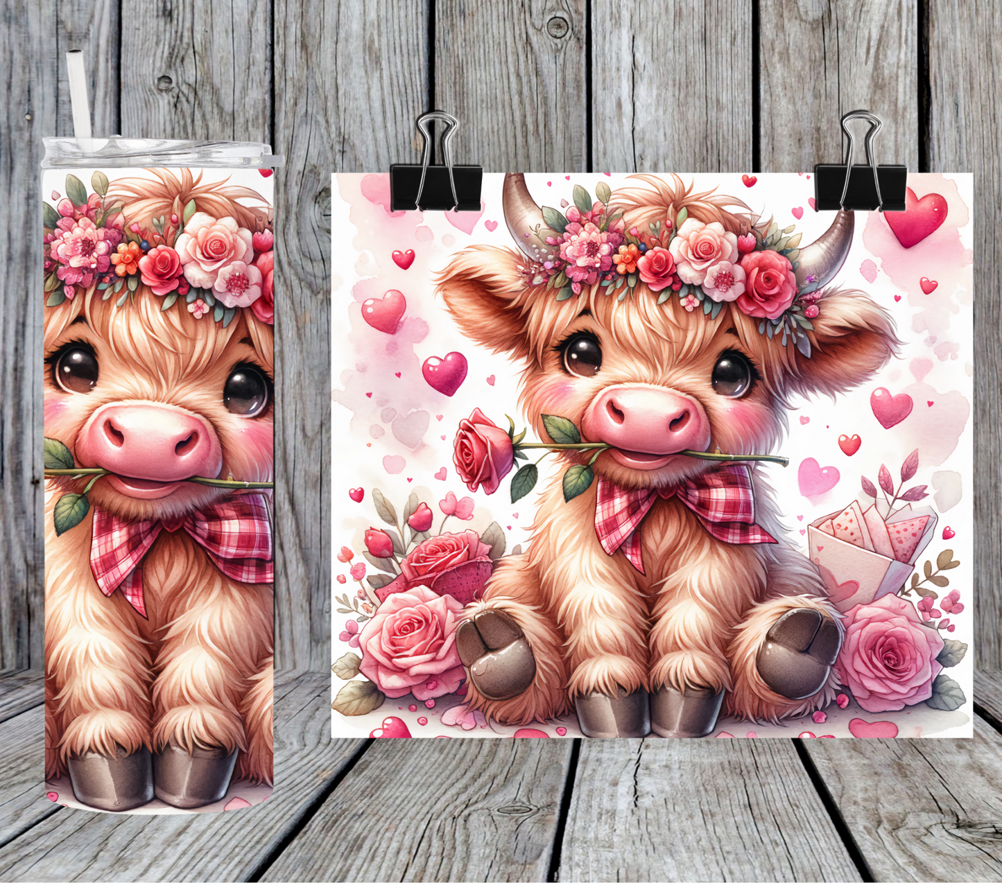 Valentines Highland Cow rose