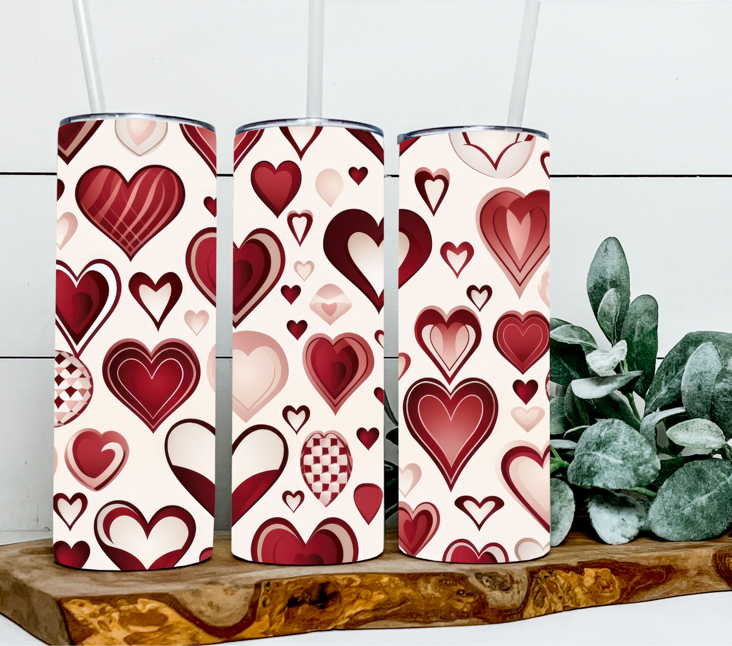Valentines hearts Dark Reds Neutral Hearts