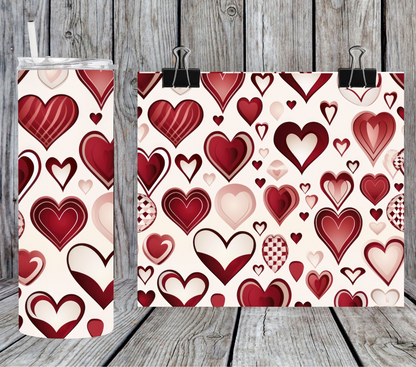 Valentines hearts Dark Reds Neutral Hearts