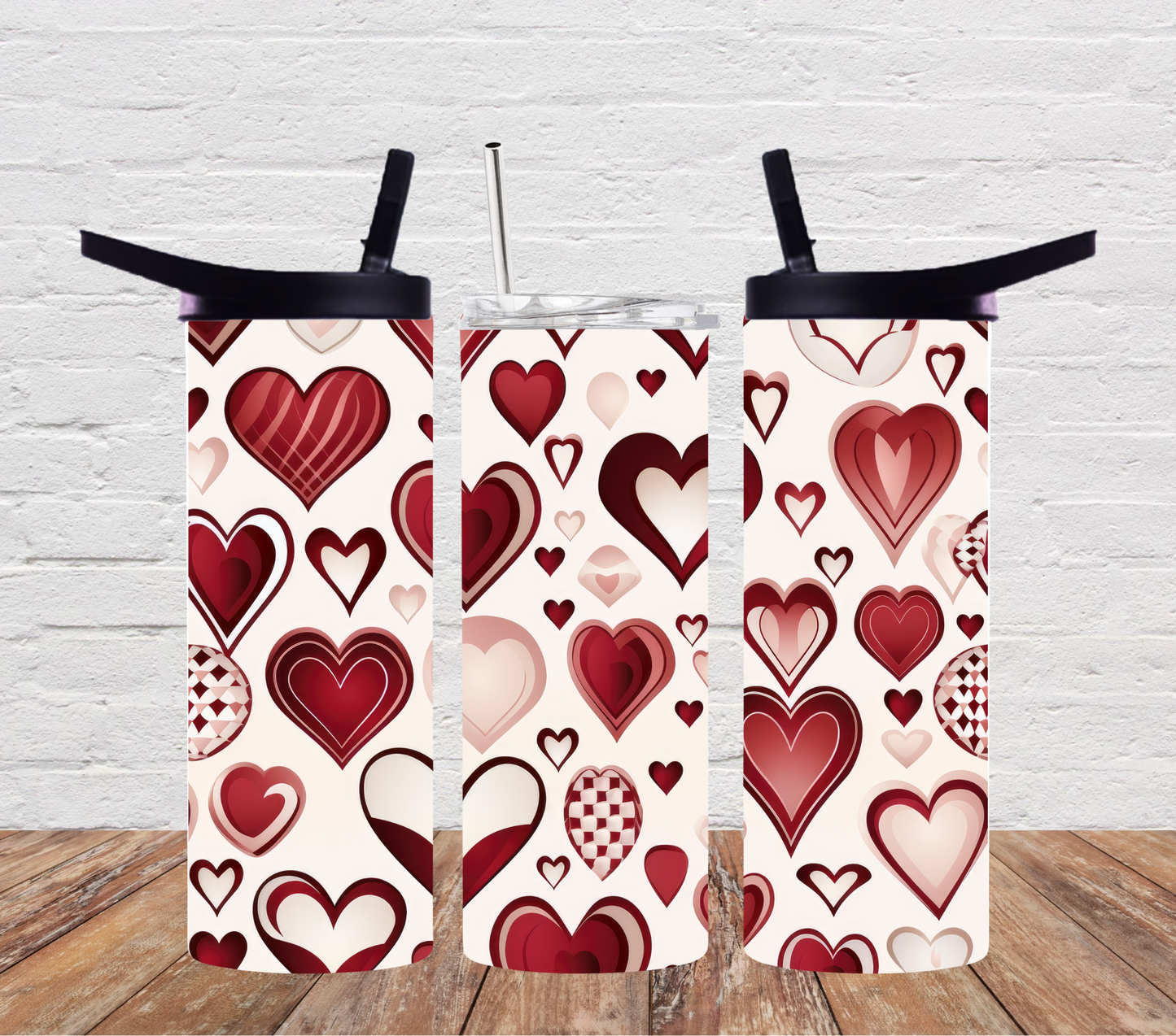 Valentines hearts Dark Reds Neutral Hearts
