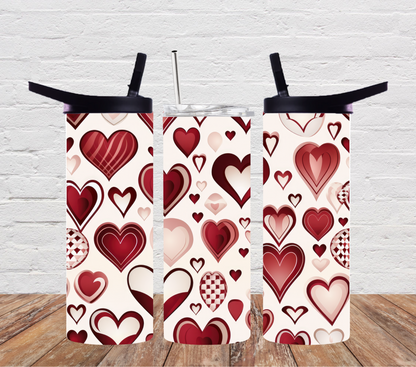 Valentines hearts Dark Reds Neutral Hearts
